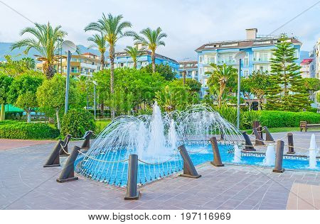 The Fountains In Park Of Alanya