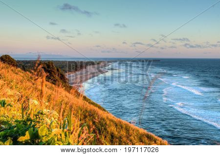 Beach viewed from North Head Lighthouse on Washington's Pacific Coast.
