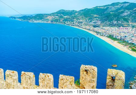 The Seascape With Alanya Fortress Wall
