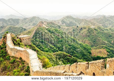 View on great wall by Jinshaling China