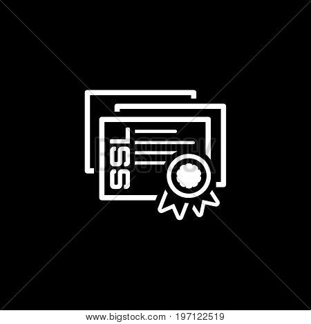 SSL Certificates Icon. Flat Design Isolated Illustration.