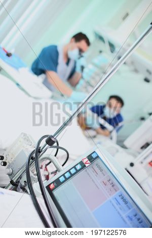 Working doctors in the ICU. professional working concept