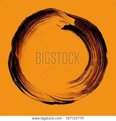 Abstract Circle Acrylic And Watercolor Painted Background.