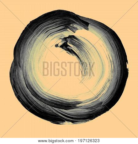 Abstract Circle Acrylic And Watercolor Painted Background.