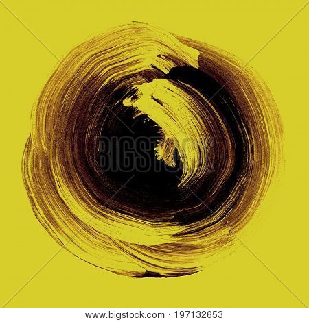 Abstract Circle Acrylic And Watercolor Painted Background.