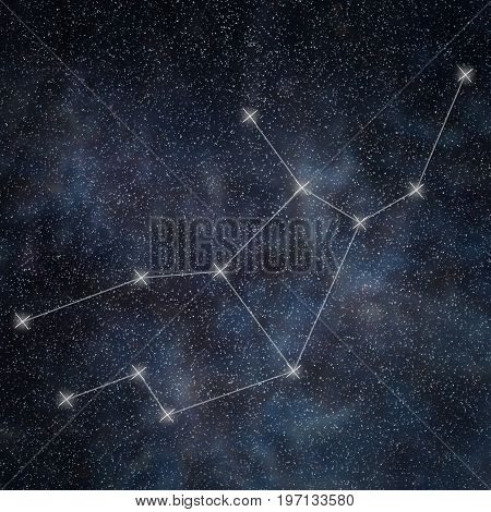 Virgo Constellation. Zodiac Sign Virgo Constellation Lines Galaxy Background