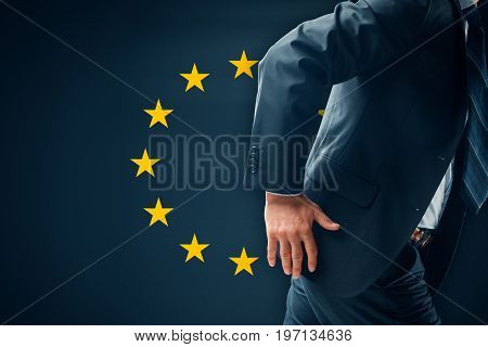 Exit EU concept. Politician want to leave European Union.
