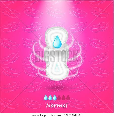 Realistic Sanitary Napkin on a bright trendy background, 3d illustration,