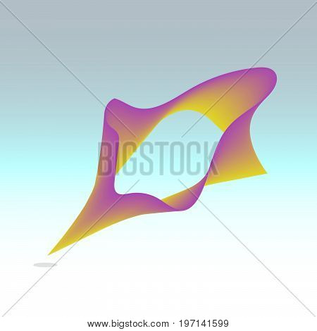 A vector with an abstract shape on  a gradient background. EPS 8 and jpg