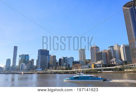 Brisbane downtown skyscrapers Brisbane river cityscape Australia