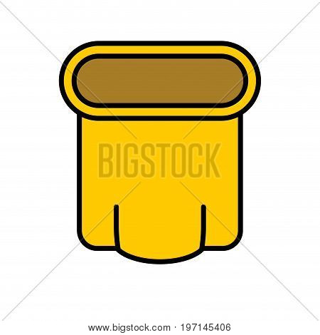 Open Canvas Bag. Empty Package. Yellow Sack Of Fabric.