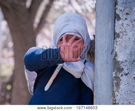 SKARDU, PAKISTAN - APRIL 17: An unidentified Children in a village in the south of Skardu are learning in the classroom of the village school April 17, 2015 in Skardu, Pakistan.