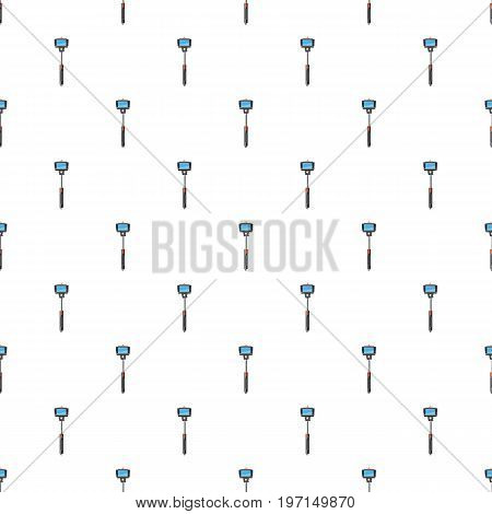 Selfie monopod stick pattern seamless repeat in cartoon style vector illustration