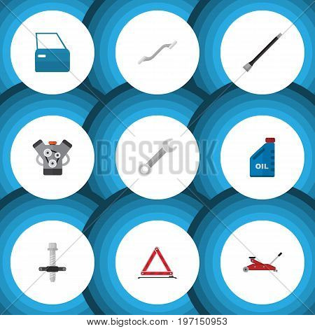 Flat Icon Service Set Of Coupler, Pipeline, Lifting And Other Vector Objects