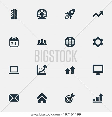 Elements Graph, Envelope, Construction And Other Synonyms Building, Graphic And E-Mail.  Vector Illustration Set Of Simple Teamwork Icons.