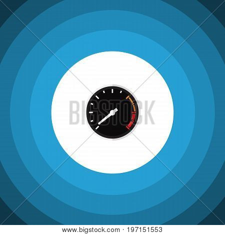Tachometr Vector Element Can Be Used For Speedometer, Tachometr, Speed Design Concept.  Isolated Speedometer Flat Icon.