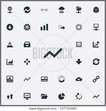Elements Analytics, Plastic Money, Digital Documnet And Other Synonyms Data, Money And Analytics.  Vector Illustration Set Of Simple Information Icons.