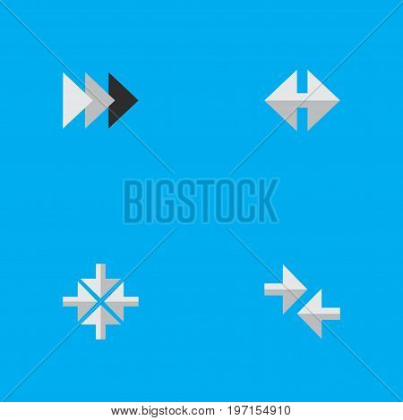 Elements Onward, Inside, Indicator And Other Synonyms Ahead, Onward And Forward.  Vector Illustration Set Of Simple Cursor Icons.