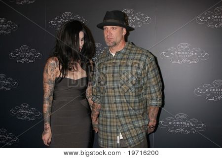LOS ANGELES - 2 Wrzesień: Jesse James & Kat Von D przybywa w krainie czarów otwarcie galerii Wonderlan