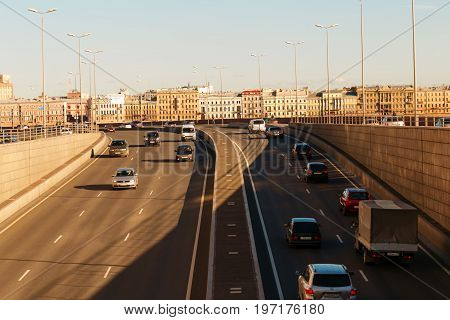 St. Petersburg, Russia - 28 June 2017: Transport Interchange In St. Petersburg.