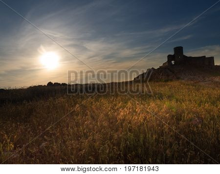 Enisala Fortress At Sunset, Dobrogea, Romania