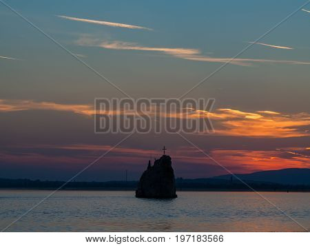 Babakay Rock Near Moldavia At The Entrance Of The River Danube On The Romanian Territory