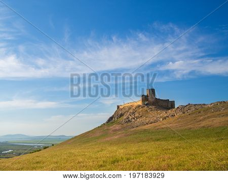 Enisala Fortress At Sunset, Dobrogea, Romania