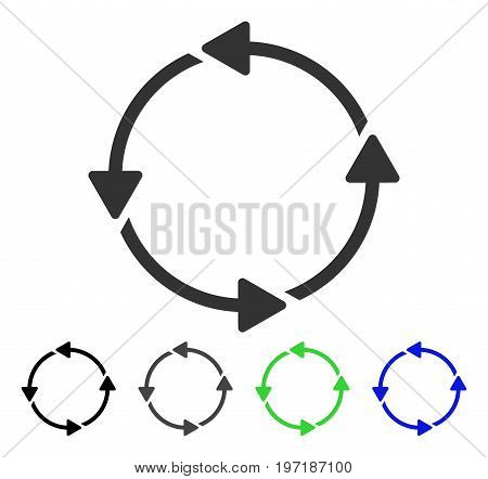Rotation CCW flat vector pictogram. Colored rotation CCW gray, black, blue, green pictogram versions. Flat icon style for web design.