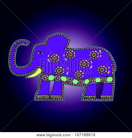 African style colorful artworks. African illustration of Elephant