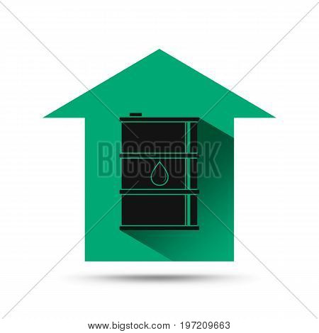 Oil Industry Concept. Oil Price Growing Up With Arrow And Tank Icon.