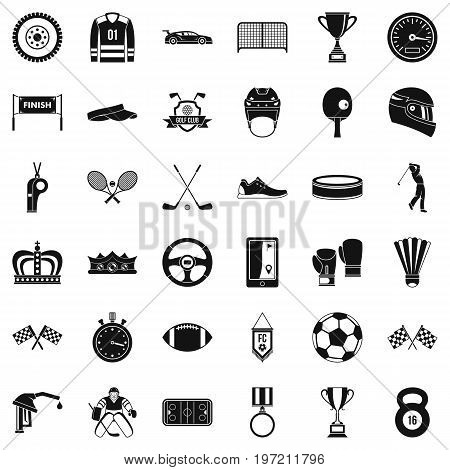 Sport achievement icons set. Simple style of 36 sport achievement vector icons for web isolated on white background