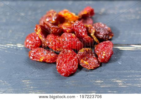 Handful Of Dried Dogwood. Dried Berry Kizil. Vitamins
