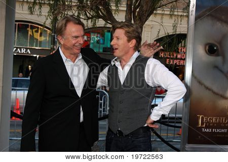 LOS ANGELES - SEP 19: Sam Neill, David Wenham ankommer til Sagnet om vogterne: den ugler af Ga