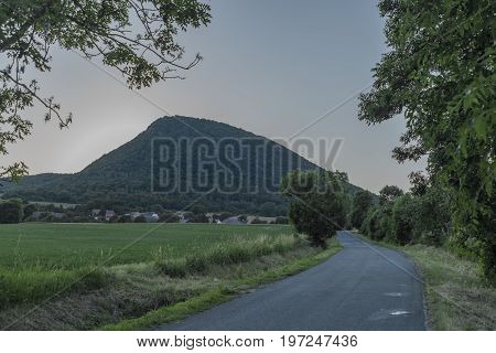 Evening In West Ceske Stredohori Mountains In Hot Summer
