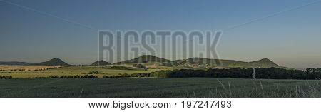 Evening In West Ceske Stredohori Mountains In Hot Summer