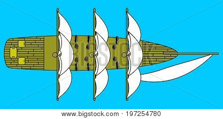 The ship above transparent vector art blue phone