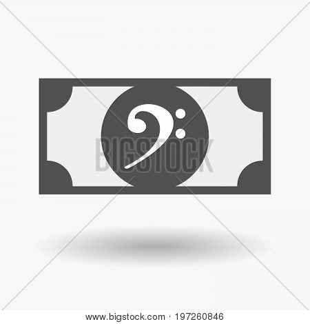 Isolated Bank Note With An F Clef