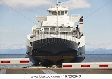 Norwegian cruise travel. Fjord landscape. Visit Norway. Tourism background. Horizontal
