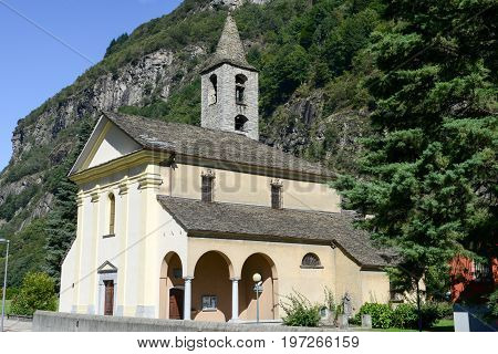 Church Santi Innocenti At Pollegio On  Leventina Valley