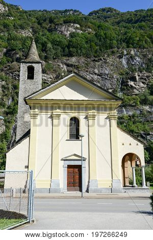 Church Santi Innocenti At Pollegio On  Leventina Valley
