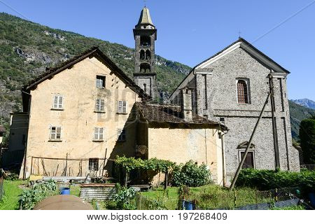 Saint Michele Church At Giornico On Leventina Valley
