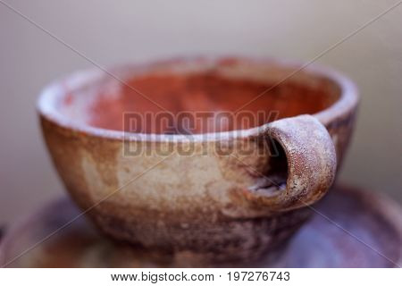 An old clay cup at the museum