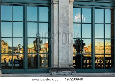 The Old Buildings In City Dresden Against Sky