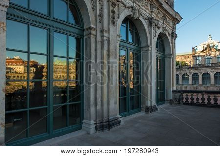 The Old Buildings In City Dresden Against Sky