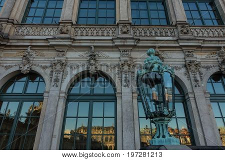 The Old Buildings In City Dresden Against Sky