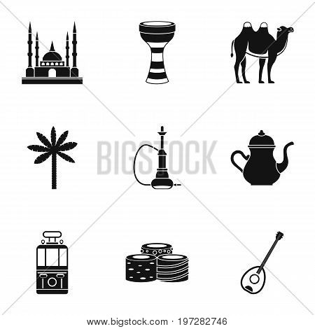 Turkey things icons set. Simple set of 9 Turkey things vector icons for web isolated on white background