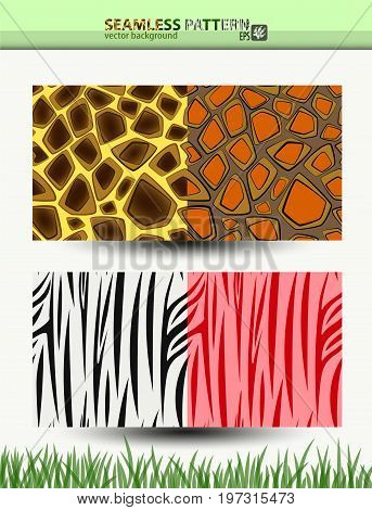 Seamless vector pattern of giraffe and zebra for backgrounds and wraps