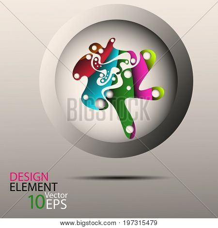 Vector abstract round banner and design element