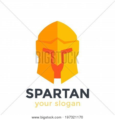 Spartan helmet, vector logo element in flat style, eps 10 file, easy to edit