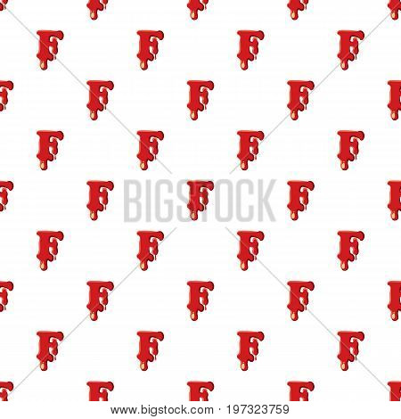 F letter isolated on white background. Red bloody F letter vector illustration